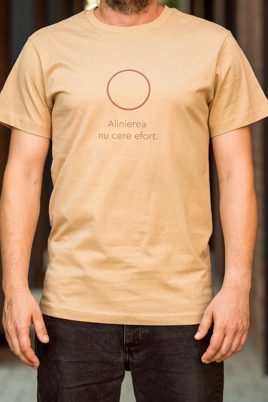 Alinierea nu cere efort - tricou S din bumbac 100% - colecția FIRESC Tricou unisex - slow fashion România