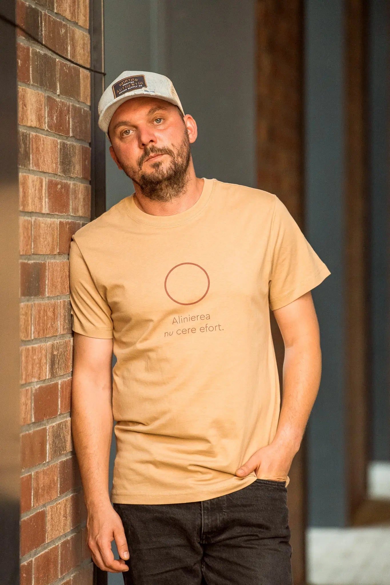 Alinierea nu cere efort - tricou S din bumbac 100% - colecția FIRESC Tricou unisex - slow fashion România