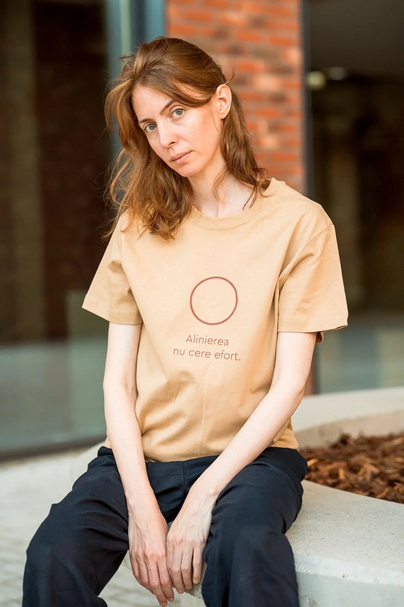Alinierea nu cere efort - tricou S din bumbac 100% - colecția FIRESC Tricou unisex - slow fashion România