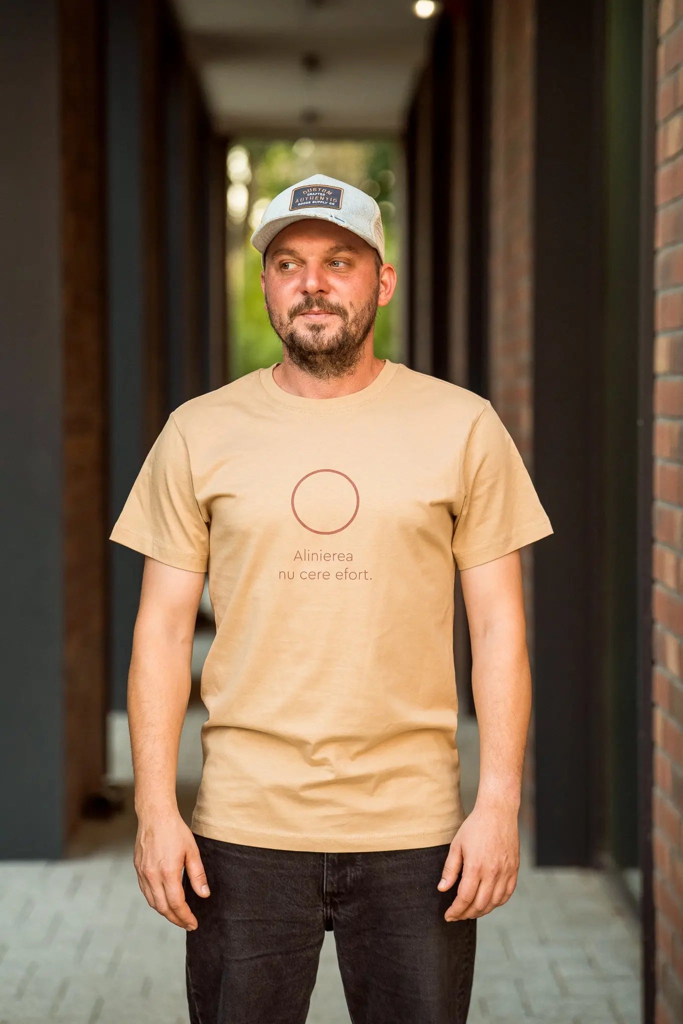 Alinierea nu cere efort - tricou S din bumbac 100% - colecția FIRESC Tricou unisex - slow fashion România