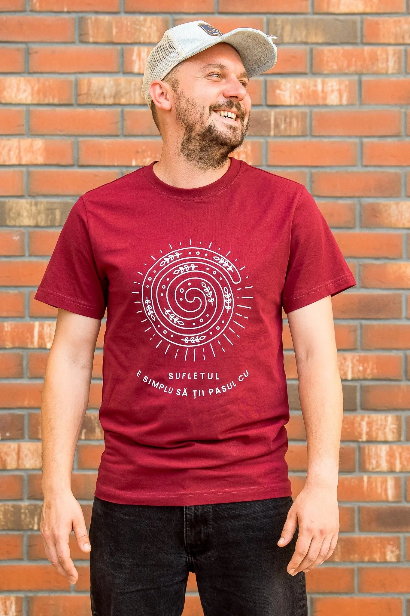 E simplu să ții pasul cu sufletul - tricou S din bumbac 100% - colecția FIRESC Tricou unisex - slow fashion România