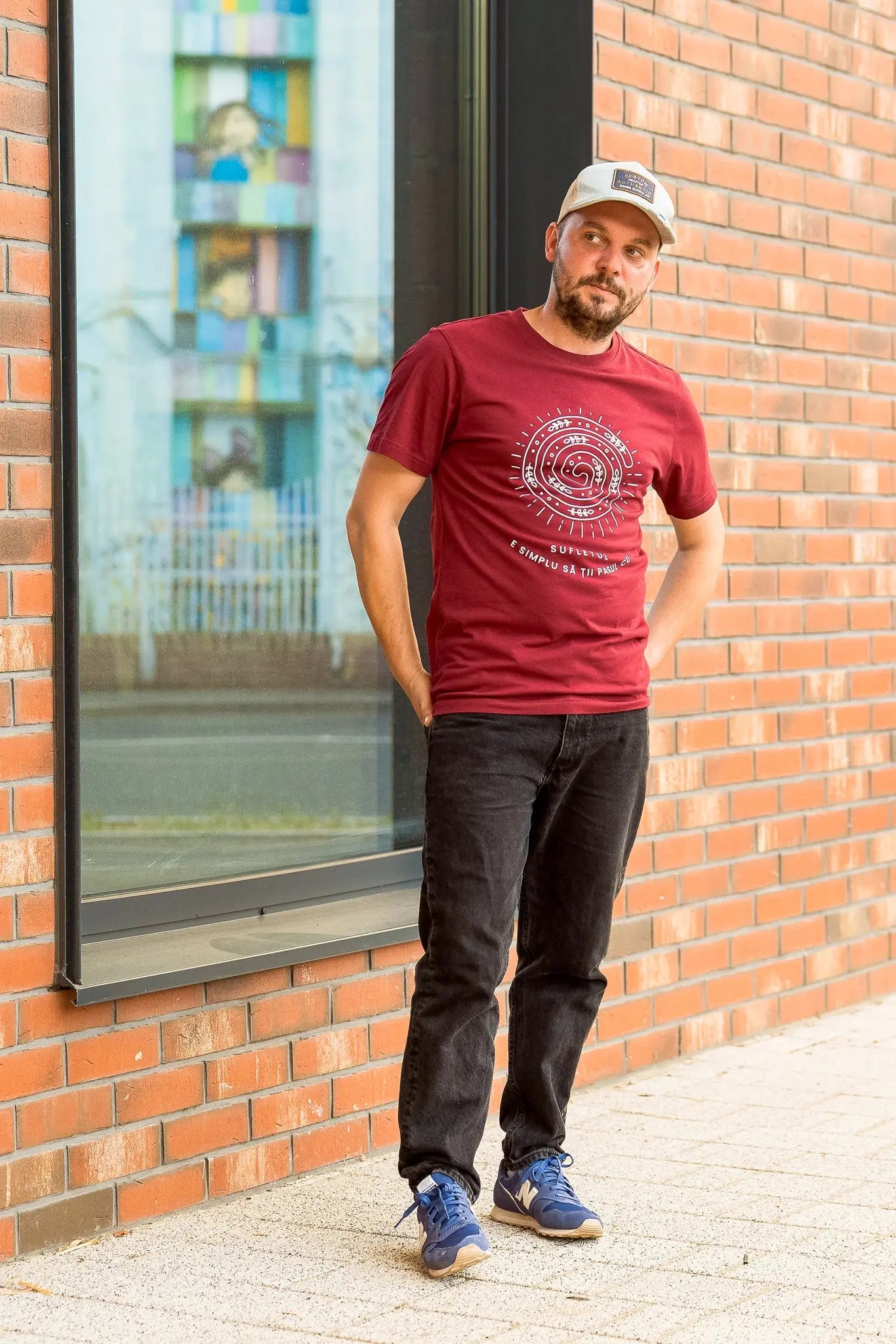 E simplu să ții pasul cu sufletul - tricou S din bumbac 100% - colecția FIRESC Tricou unisex - slow fashion România
