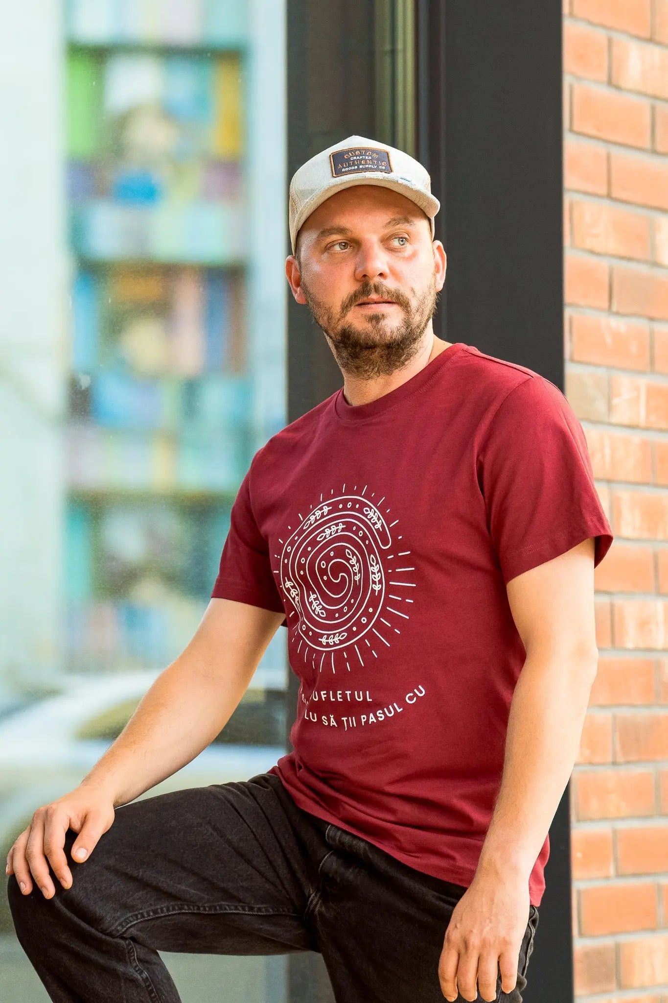 E simplu să ții pasul cu sufletul - tricou S din bumbac 100% - colecția FIRESC Tricou unisex - slow fashion România
