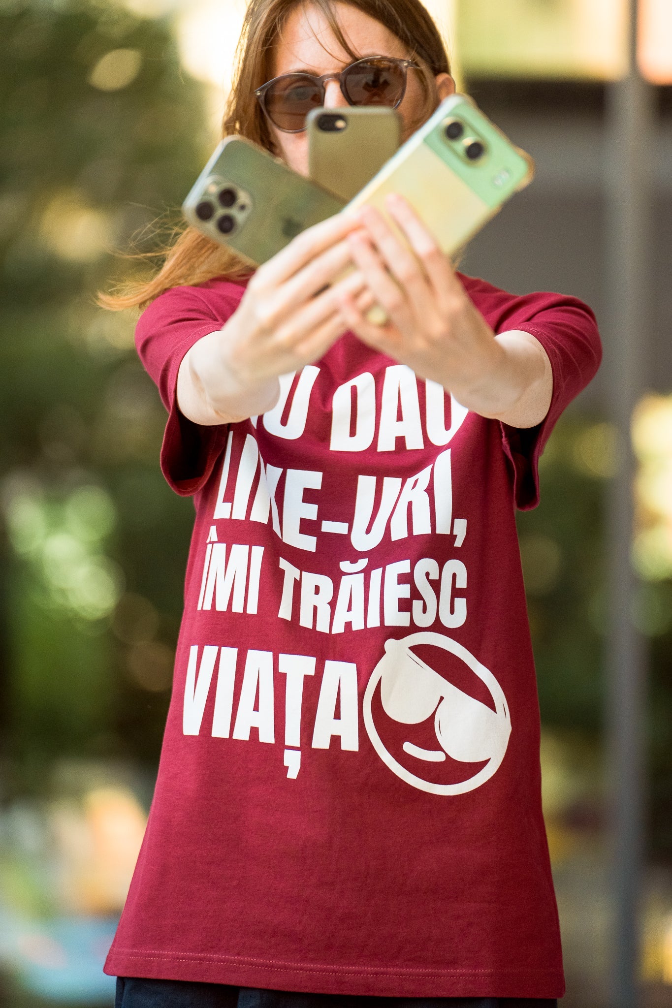 Nu dau Like - uri. Îmi trăiesc viața - tricou L din bumbac 100% - colecția FIRESC Tricou unisex - slow fashion România
