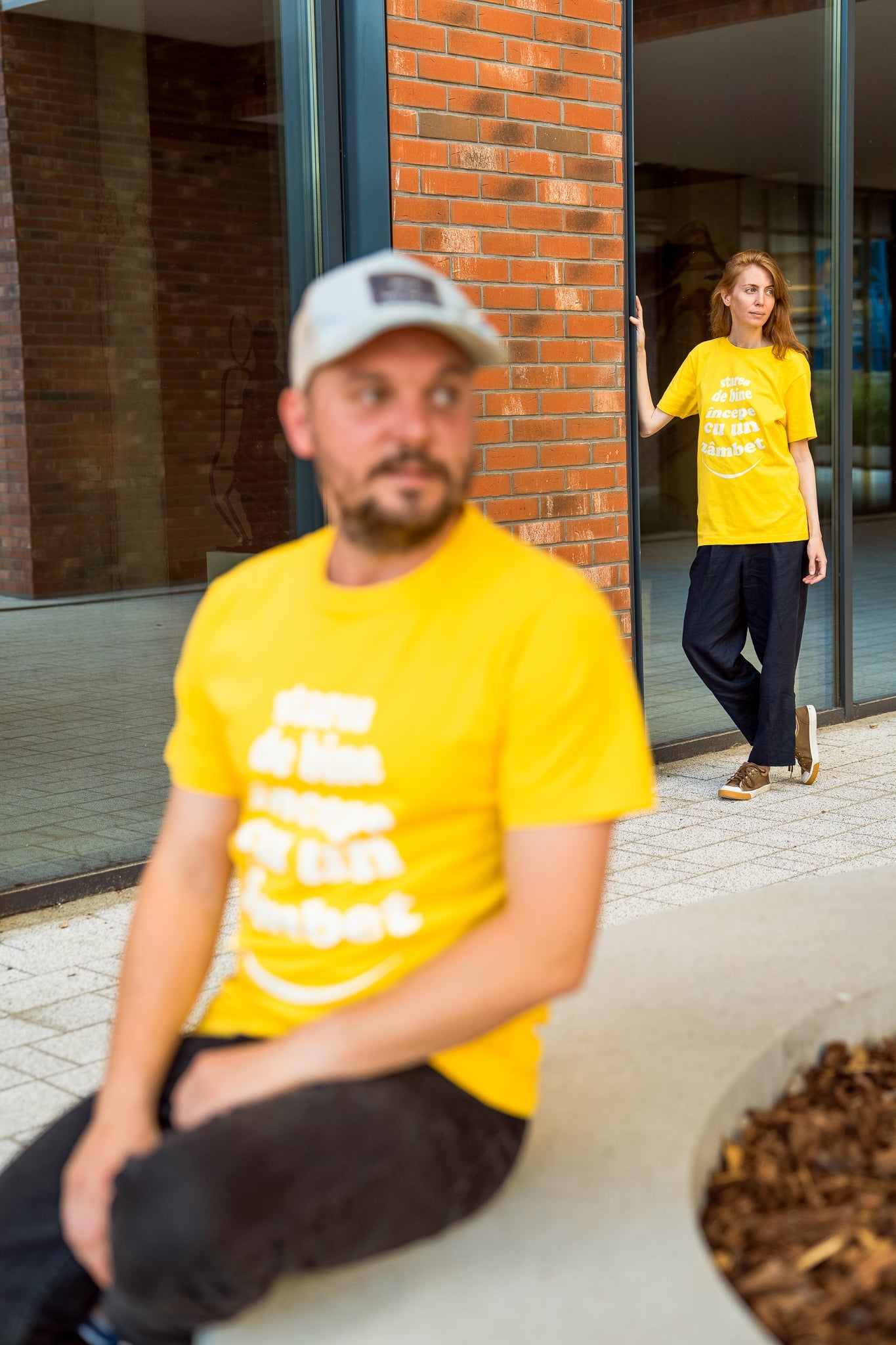 Starea de bine începe cu un zâmbet - tricou S din bumbac 100% - colecția FIRESC Tricou unisex - slow fashion România