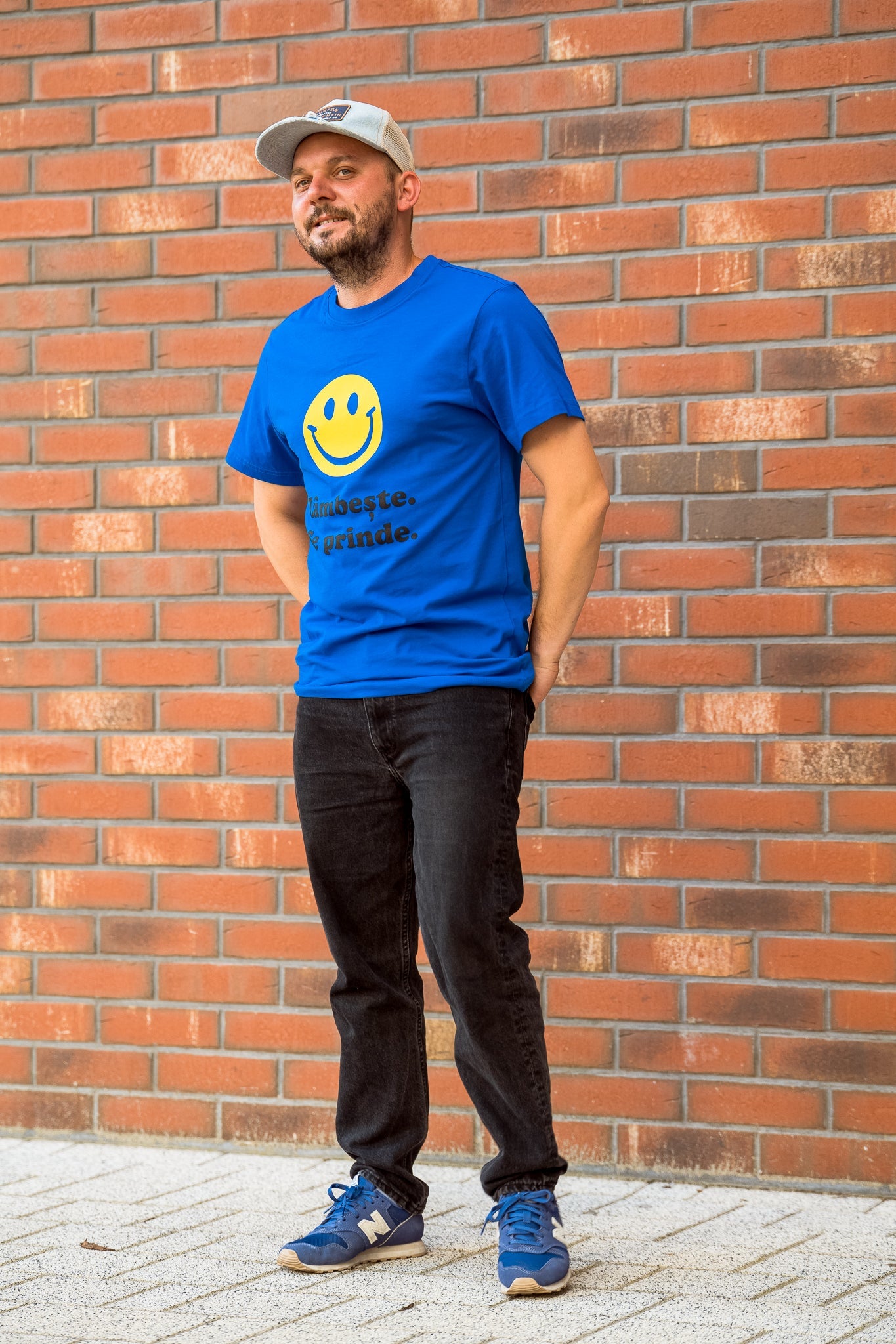 Zâmbește. Se prinde. - tricou S din bumbac 100% - colecția FIRESC Tricou unisex - slow fashion România