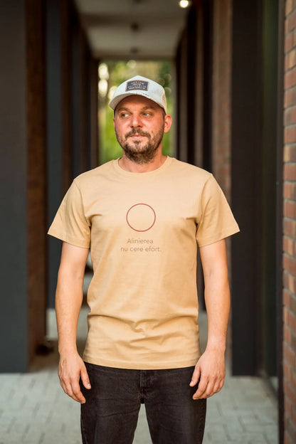 Alinierea nu cere efort - tricou S din bumbac 100% - colecția FIRESC Tricou unisex - slow fashion România