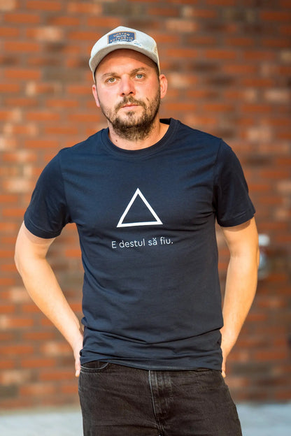 E destul să fiu - tricou S din bumbac 100% - colecția FIRESC Tricou unisex - slow fashion România