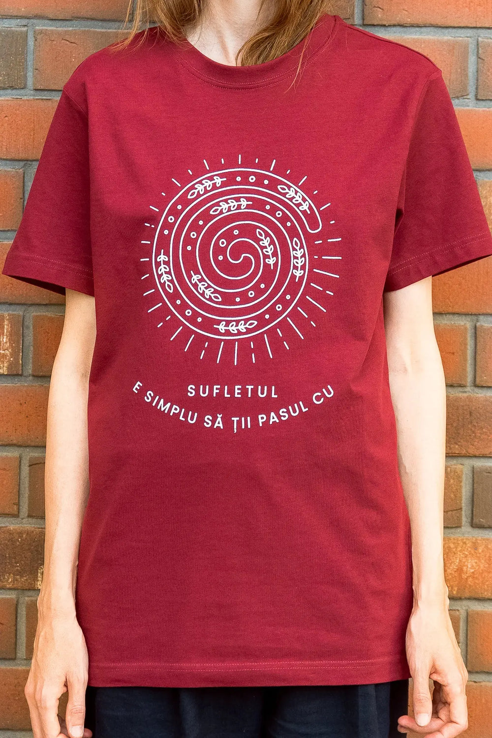 E simplu să ții pasul cu sufletul - tricou S din bumbac 100% - colecția FIRESC Tricou unisex - slow fashion România