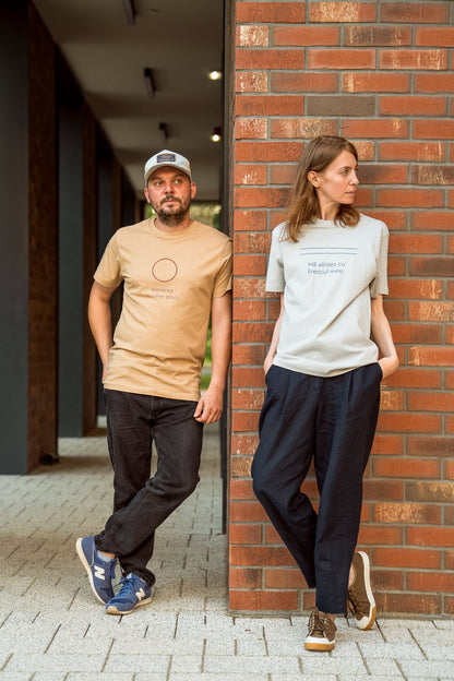 Mă aliniez cu firescul meu - tricou S din bumbac 100% - colecția FIRESC Tricou unisex - slow fashion România