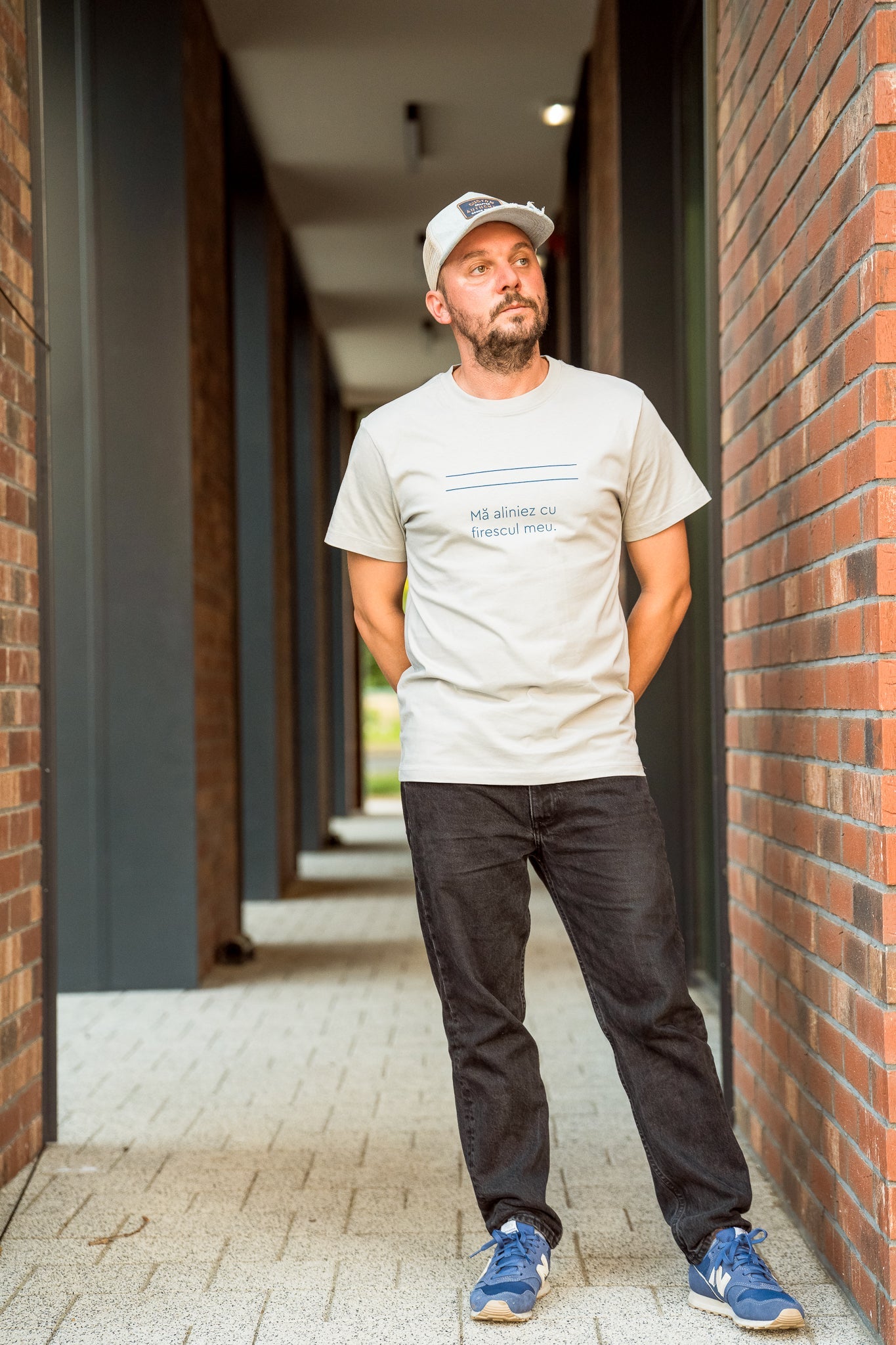 Mă aliniez cu firescul meu - tricou S din bumbac 100% - colecția FIRESC Tricou unisex - slow fashion România